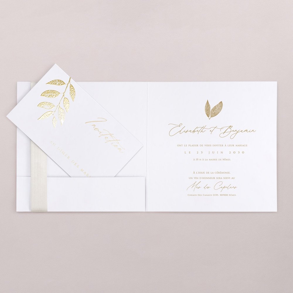 Papier A4 métallisé épais or, papier pour faire-part mariage, remerciement  et invitation – L'Art du Papier Paris