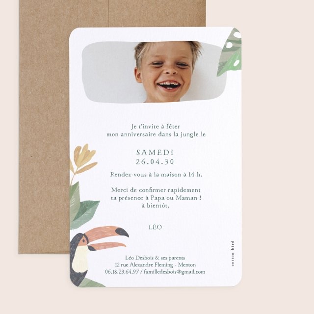 Carte Invitation Anniversaire Jungle Party Cottonbird