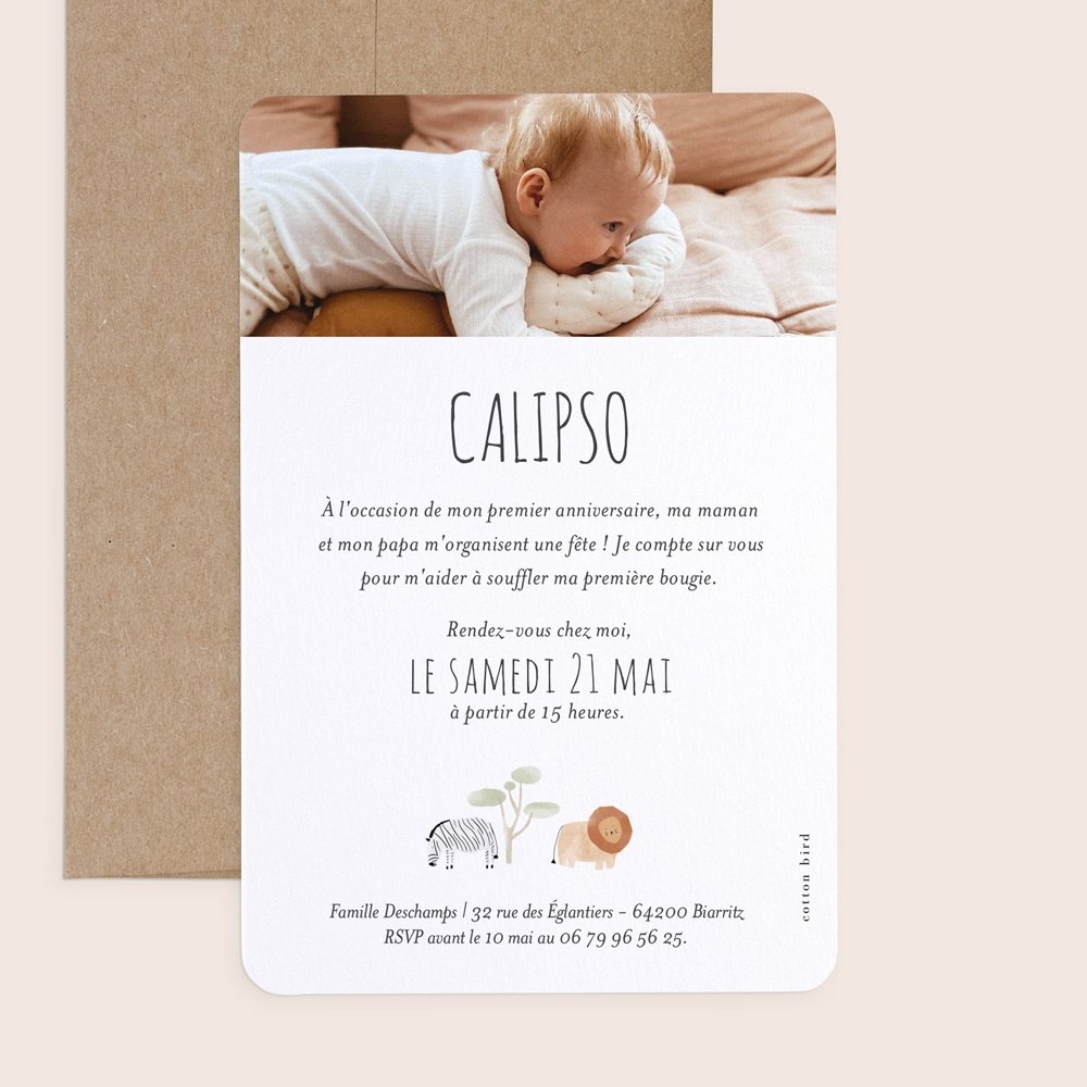 Carte D Invitation Anniversaire 1 A 2 Ans